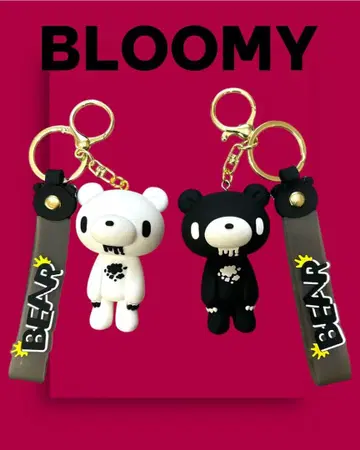 BLOOMY 곰 캐릭터 키링 세트 흑백