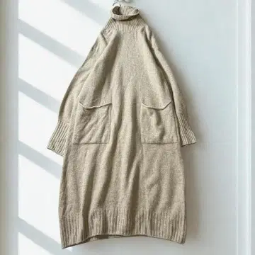 IENA 캐시미어 혼방 울 터틀넥 롱 기장 니트 원피스