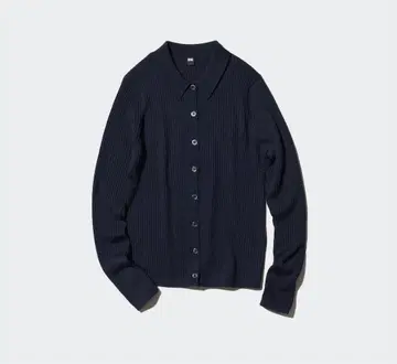 2개 세트 UNIQLO 메리노 리브 폴로 가디건 M 사이즈 네이비 그레이