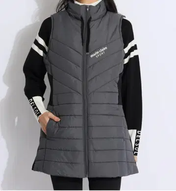 [ L 사이즈 ] 마리끌레르 스포르 골프 충전솜 롱 베스트 튜닉 블랙