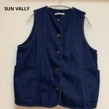 SUN VALLEY 안감 플리스 다크 데님 베스트