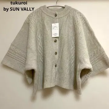 tukuroi by SUN VALLY 새상품 판초 케이블 니트 가디건