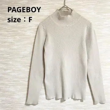 PAGEBOY 하이넥 리브 니트 [ F ] 긴팔 스웨터 심플 1318