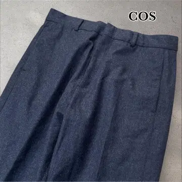 새상품급 COS 캐시미어 혼방 울 네이비 테이퍼드 슬랙스 46