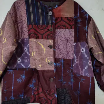 트위드 브라운 크림슨 컬러 총 안감 부착 자켓 블라우스