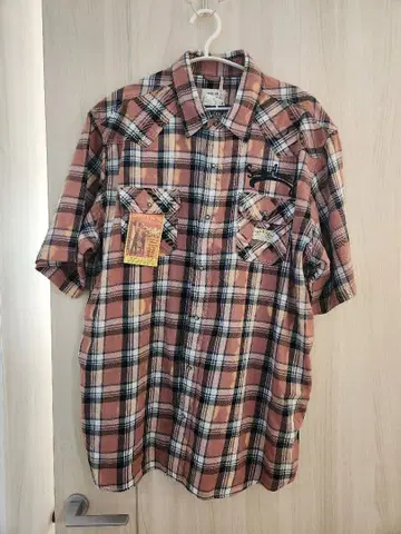 남성용 인디고 체크 셔츠