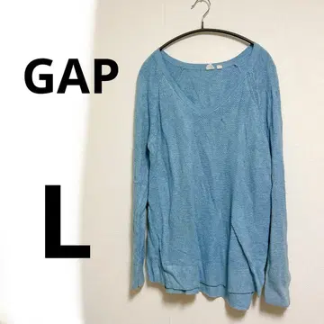 GAP 스카이블루 V넥 니트 L 사이즈 여성용