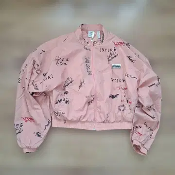 adidas 핑크 그래픽 자켓 나일론