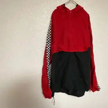 특가 즉시 구매 OK 새상품급 레드 블랙 후드 부착 나일론 자켓 L