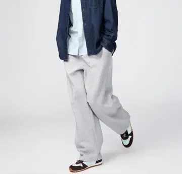 유니클로C 맨투맨 와이드 팬츠 블랙 L