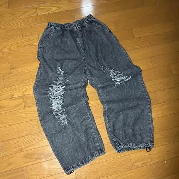 데미지 가공 자작 데님 팬츠