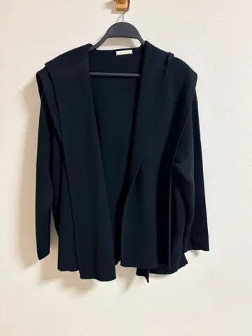 캐시미어 혼방 가디건 후드 머플러 블랙 어레인지 다양