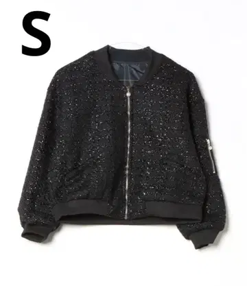 라메 블랙 블루종 자켓 아우터