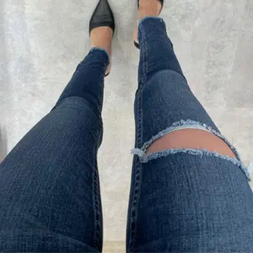 GYDA M/W HEM ZIP 스키니 데님 팬츠