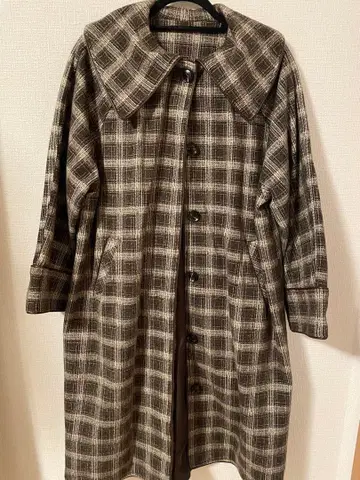 JUNOAH 체크 무늬 롱 코트