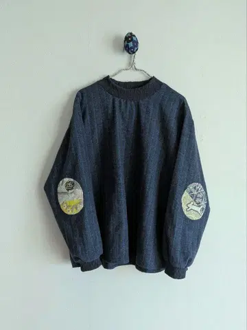 패치워크 엘르 엘보 패치 풀오버 핸드메이드