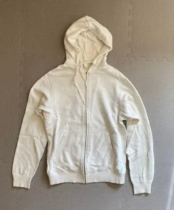 화이트 풀 집업 후드티