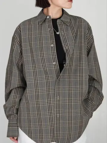 THE SHINZONE TWILL PLAID SHIRT 'BEIGE'