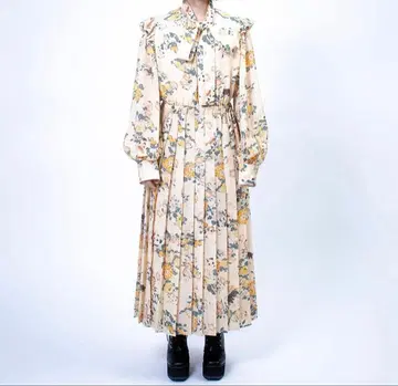 &ellecy(앤드엘씨) 고양이 일본풍 패턴 원피스