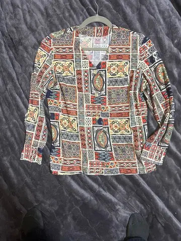 고이구치 패턴 셔츠 구제 의류