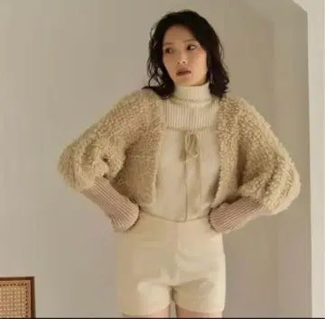 eaphi 로프 니트 가디건 베이지