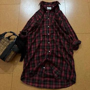 컨디션 최상 짐플렉스 코튼 100% 체크 셔츠 원피스 기모 14