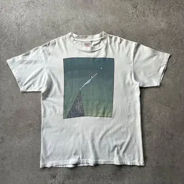 90s ONEITA 아트 t셔츠 USA제 화이트 L 리차드 슈타인