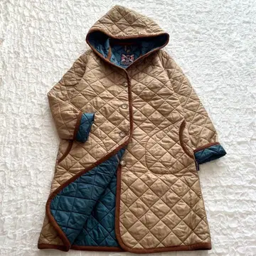 새상품급 라벤햄 퀼팅 롱 자켓 영국제 38 후디드