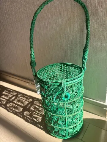 새상품 JARDIN DEL CIELO IRAGA 그린 바스켓백