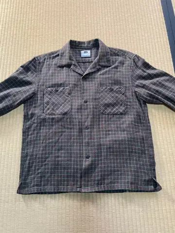 Lee 박스 셔츠 그린 체크 긴팔 셔츠 고양이 눈 버튼 구제 의류