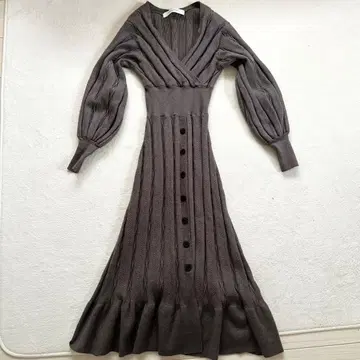 LAGUNAMOON 니트 원피스 A라인 롱 원피스 S