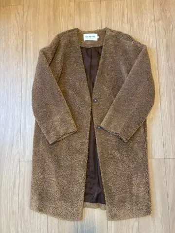 Ray BEAMS 보아 롱 코트 브라운