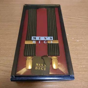 MEN'S BIGI 블랙 스트라이프 서스펜더