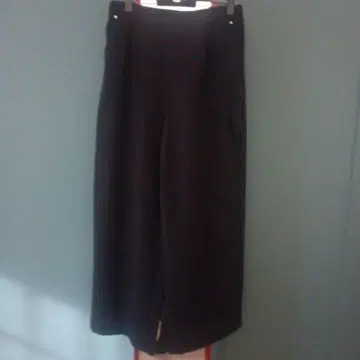 블랙 슬릿 와이드 팬츠