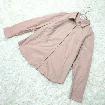 긴팔 상의 셔츠 면100% 레귤러 카라 더스티 핑크 LL