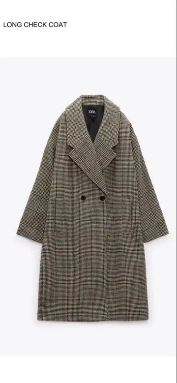 ZARA LONG CHECK COAT 체크 무늬 롱 코트