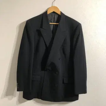 TROJAN 블랙 더블 브레스트 자켓