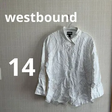 westbound 자카드 직물 화이트 셔츠 14 주름이 잘 가지 않는