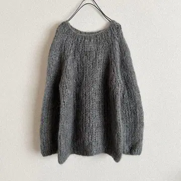 윔 가젯 모헤어 혼방 니트 그레이