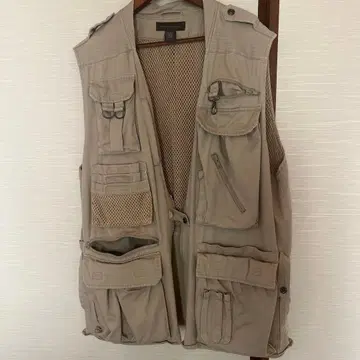 낚시용 조끼 베이지 메쉬 백