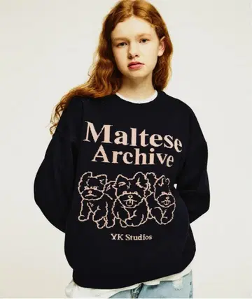 WAI KEI 말티즈 니트 네이비