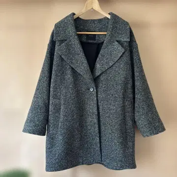 Spick & Span W 슬라이버 헤링본 미들 코트 36 블랙