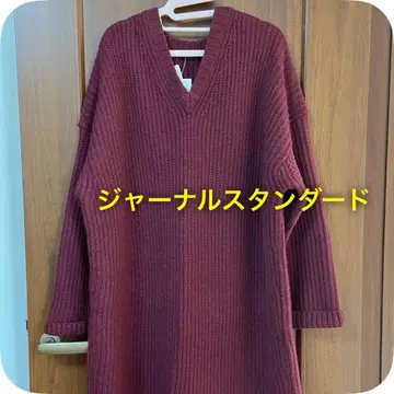 새상품 저널 스탠다드 니트 원피스 와인 레드