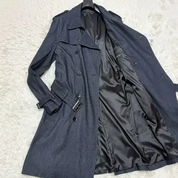 미사용 택 포함 시맨틱 디자인 레어 XL 데님 트렌치코트