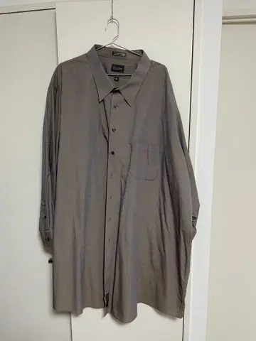 그레이 긴팔 셔츠 슈퍼 오버 사이즈