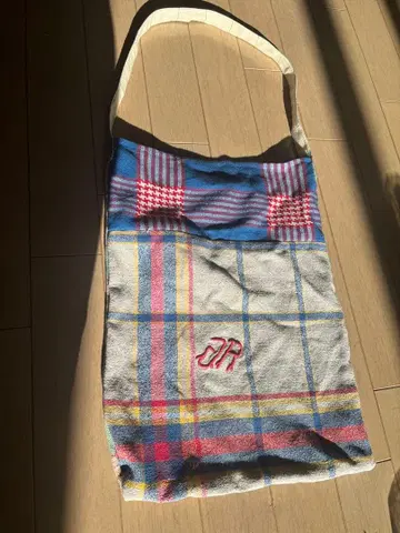 빈티지 프랑스 크로스 체크 무늬 토트백 BODE