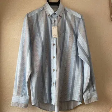 Golden Bear L 사이즈 긴팔 셔츠 블루 화이트 스트라이프