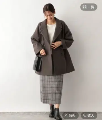 가벼운 스트레치 옷깃 2way 코트 그레이쉬 브라운