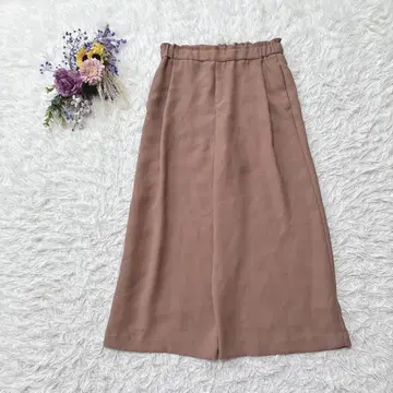 새상품급*칼리맨 가우초 와이드 팬츠 뒷밴딩 심플 라이트 브라운