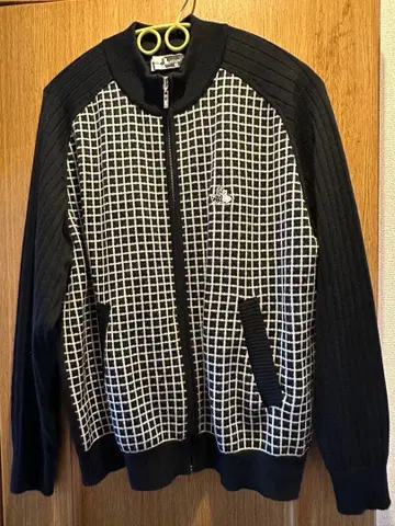 Black & White 블랙 앤 화이트 체크 무늬 L 가디건